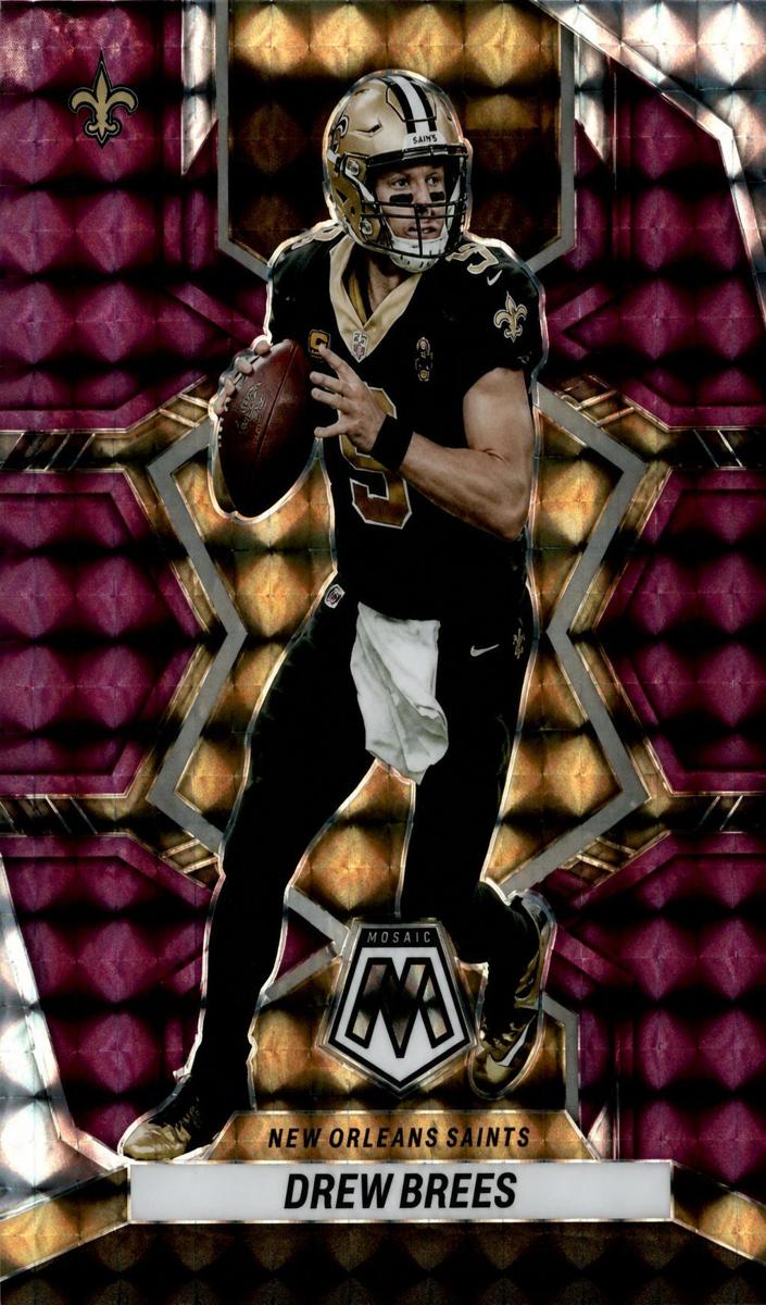 2022 Panini Mosaic Football Purple Drew Brees #144 PSA 9