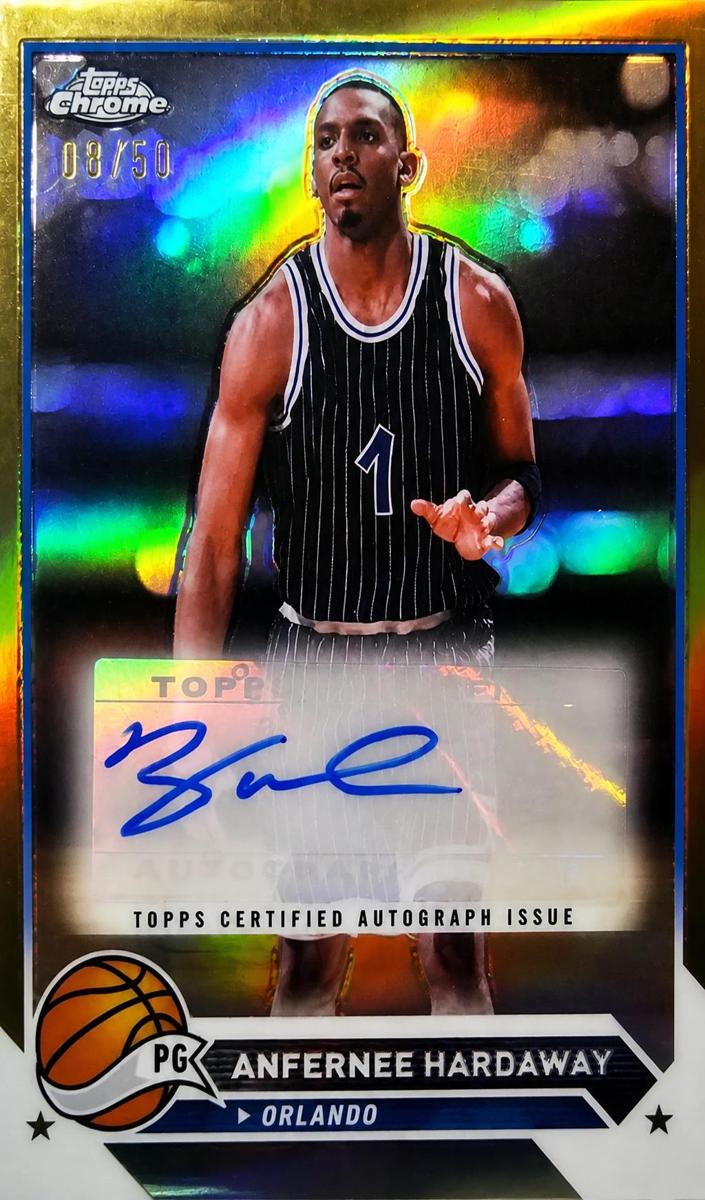 2023 Topps Chrome Basketball Gold Refractor Anfernee Hardaway #CG-AHA PSA 9