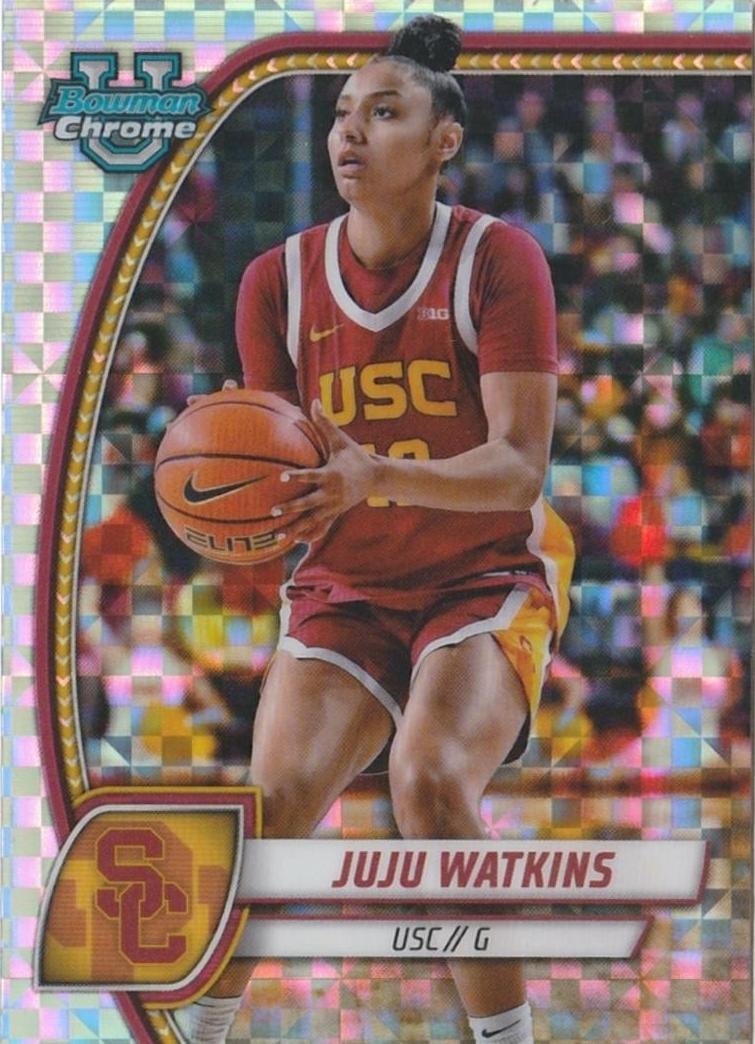 2024 Bowman Chrome University Basketball X-Fractor Juju Watkins #37 PSA 9
