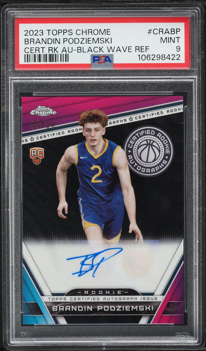 2023 Topps Chrome Basketball Black Wave Refractor Brandin Podziemski #CRA-BP PSA 9