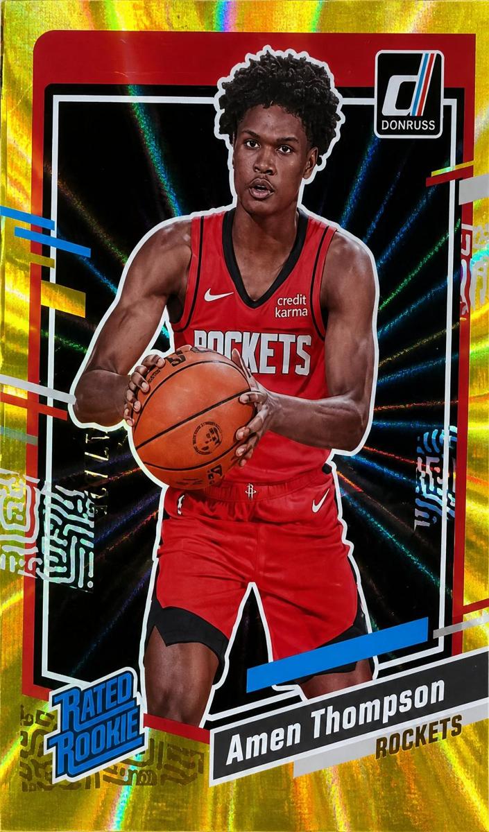 2023 Panini Donruss Basketball Holo Yellow Laser Amen Thompson #206