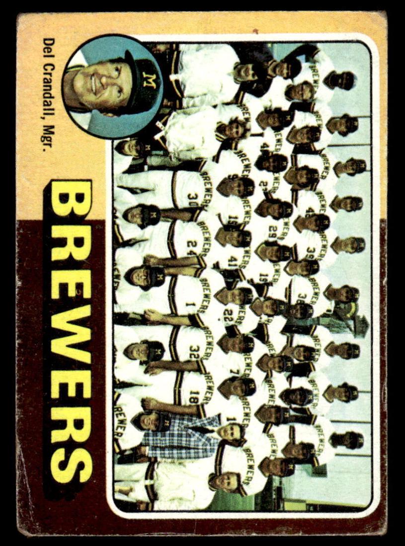 1975 Topps Baseball Milwaukee Brewers #384 PSA 7