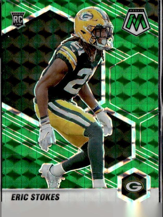 2021 Panini Mosaic Football Green Eric Stokes #347 PSA 10