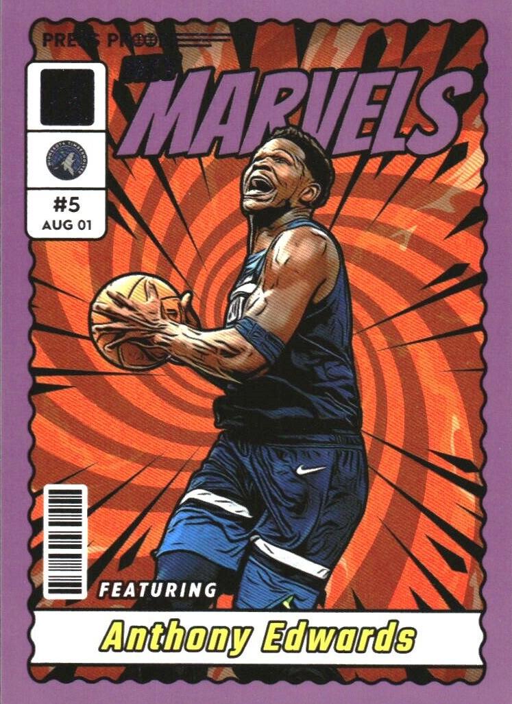 2023 Panini Donruss Basketball Press Proof Purple Anthony Edwards #10 PSA 9