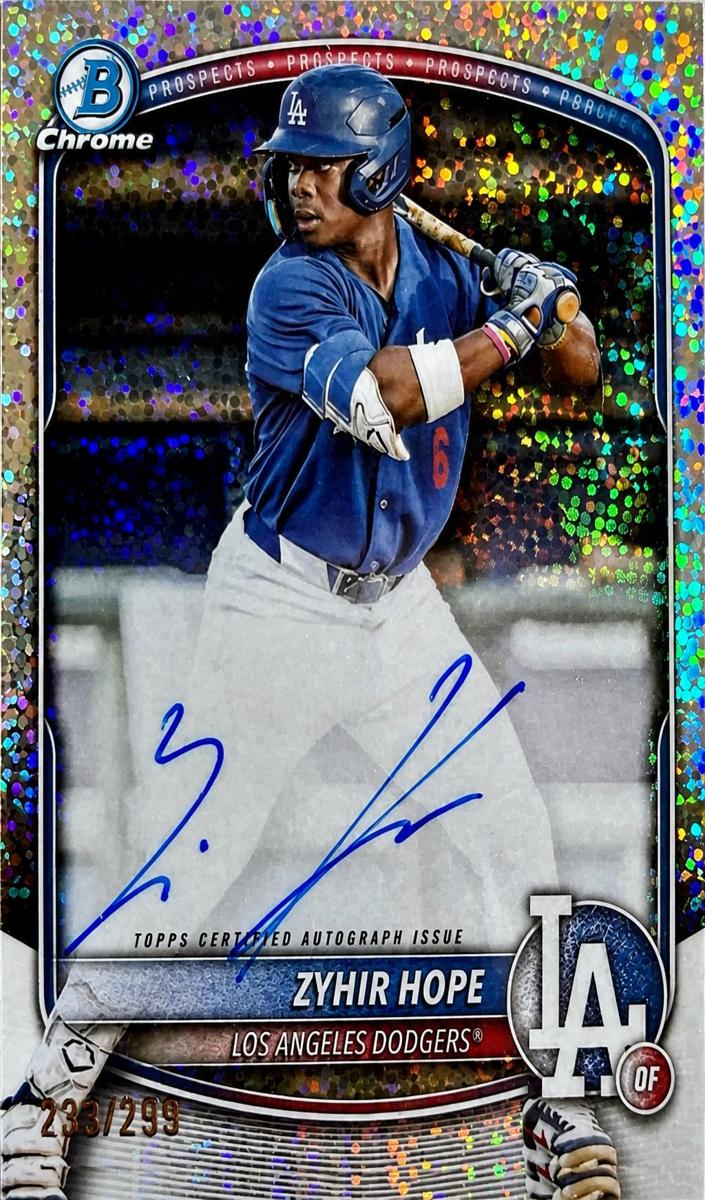 2025 Bowman Chrome Prospects Baseball Speckle Zyhir Hope #CPA-ZH PSA 9