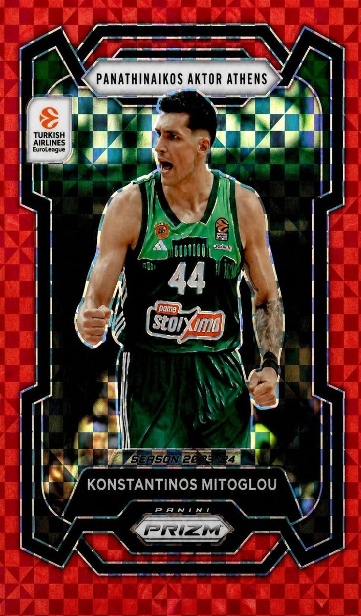 2023 Panini Prizm Turkish Airlines EuroLeague Basketball Red Power Konstantinos Mitoglou #21