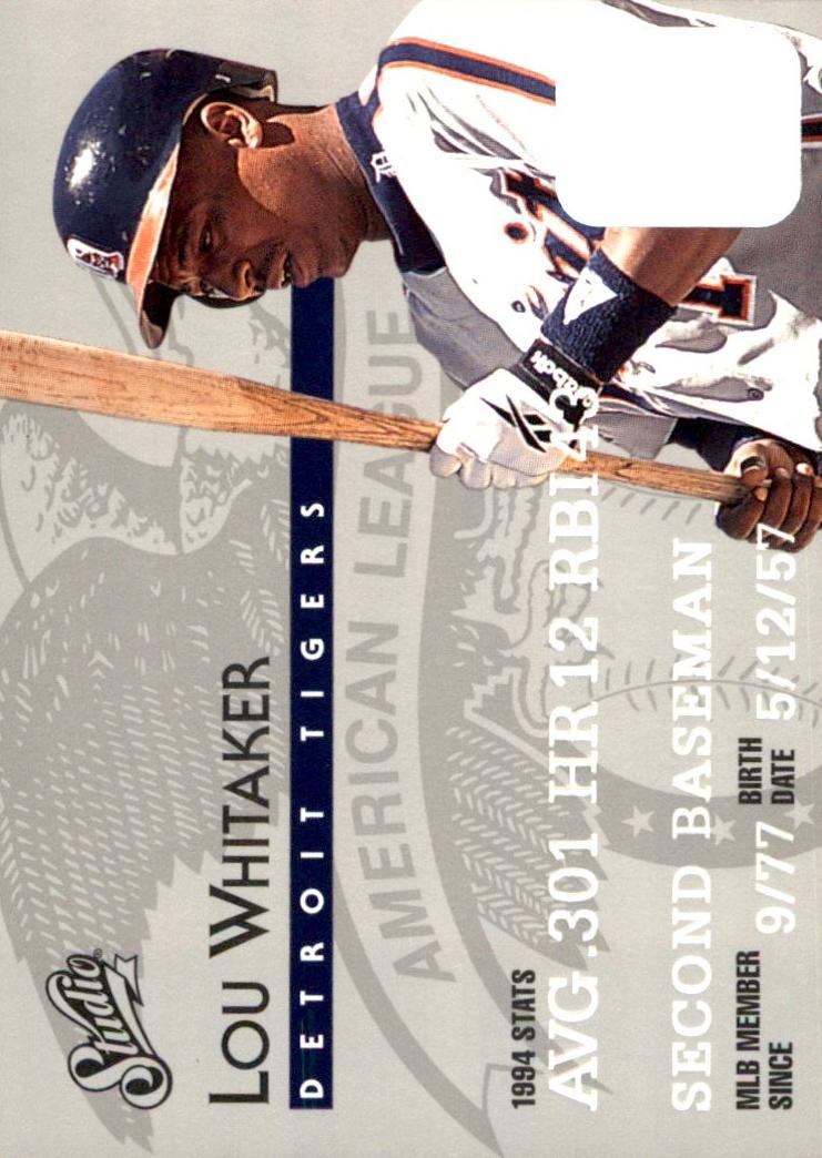 1995 Studio Baseball Lou Whitaker #80