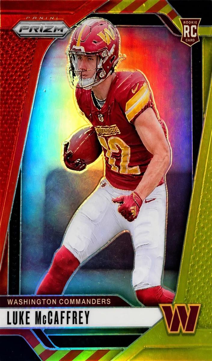2024 Panini Prizm Football Red and Yellow Luke McCaffrey #367