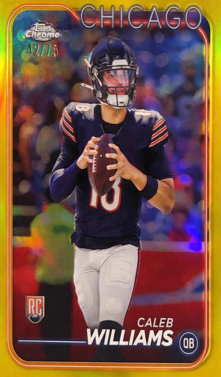 2024 Topps Chrome Football Yellow Refractor Caleb Williams #202 PSA 9