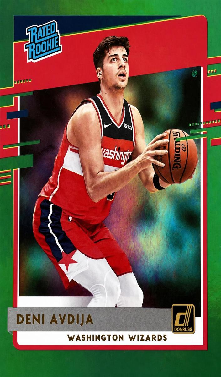 2020 Panini Donruss Basketball Green Flood Deni Avdija #205