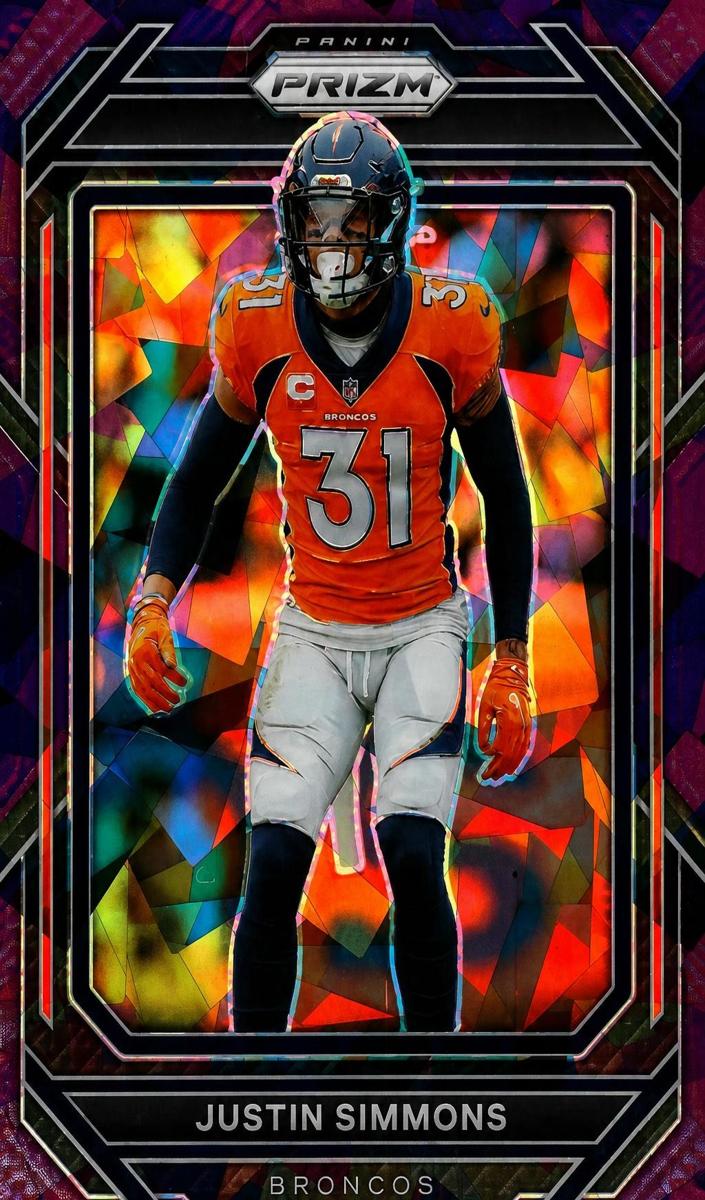 2022 Panini Prizm Football Purple Ice Justin Simmons #91