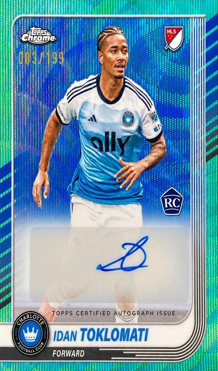 2025 Topps Chrome MLS Soccer Aqua Wave Refractor Idan Toklomati #CA-IT