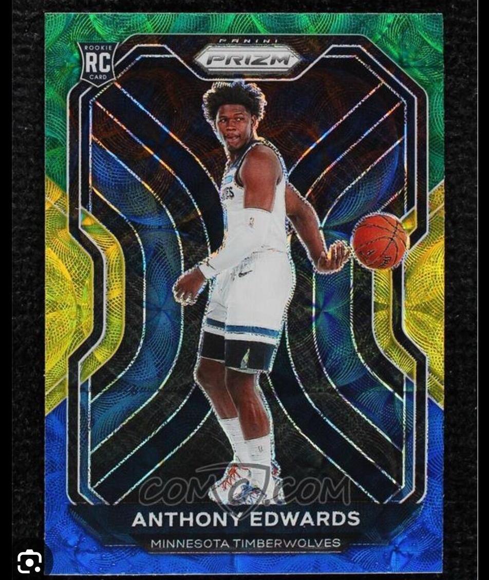 2020 Panini Prizm Basketball Choice Blue Yellow Green Anthony Edwards #258