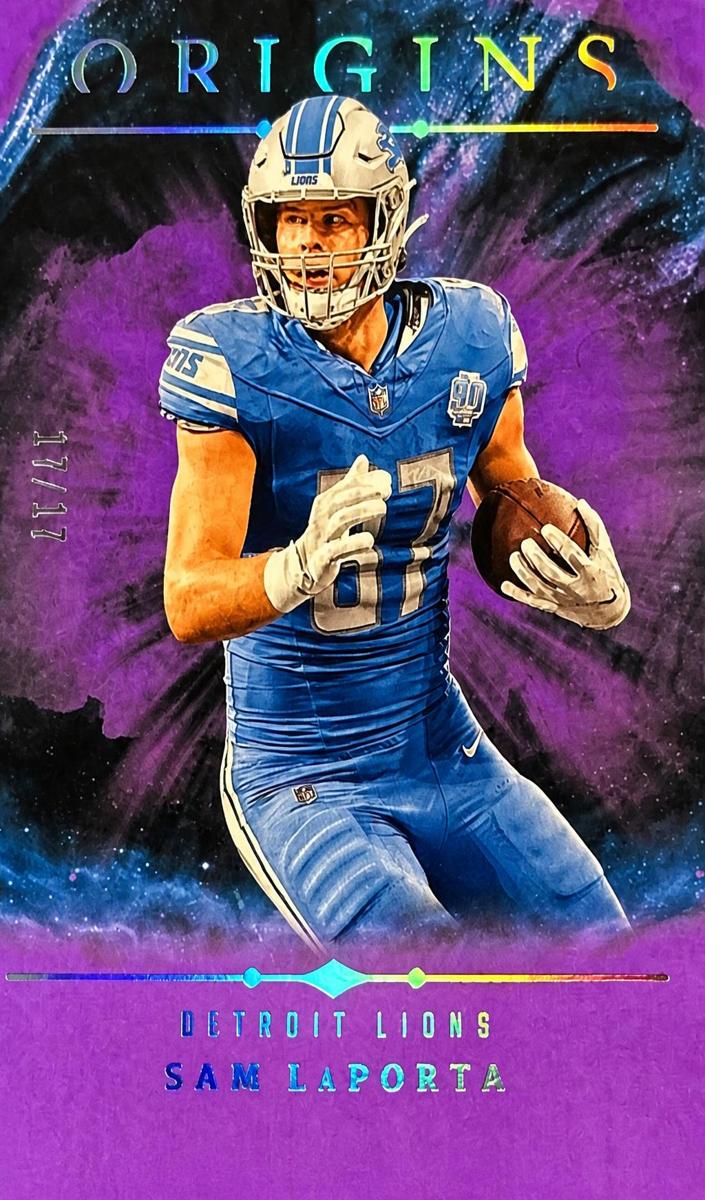 2024 Panini Origins Football Purple Sam LaPorta #17