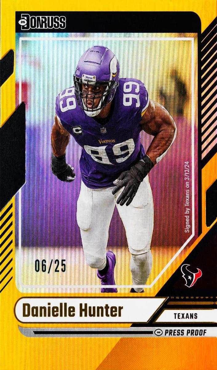 2024 Panini Donruss Football Press Proof Gold Die-Cut Danielle Hunter #123