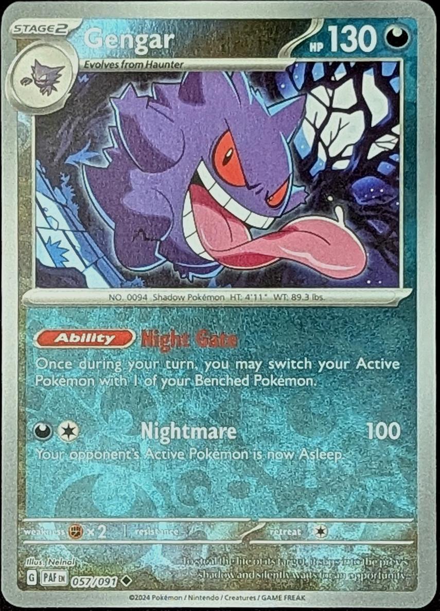 2024 Pokemon Scarlet & Violet Paldean Fates Reverse Holo Gengar #57