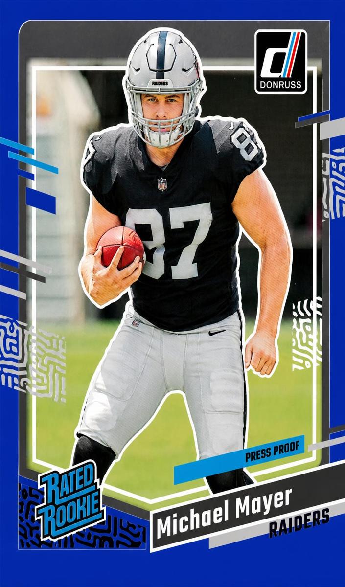 2023 Panini Donruss Football Press Proof Blue Michael Mayer #361 PSA 8.5