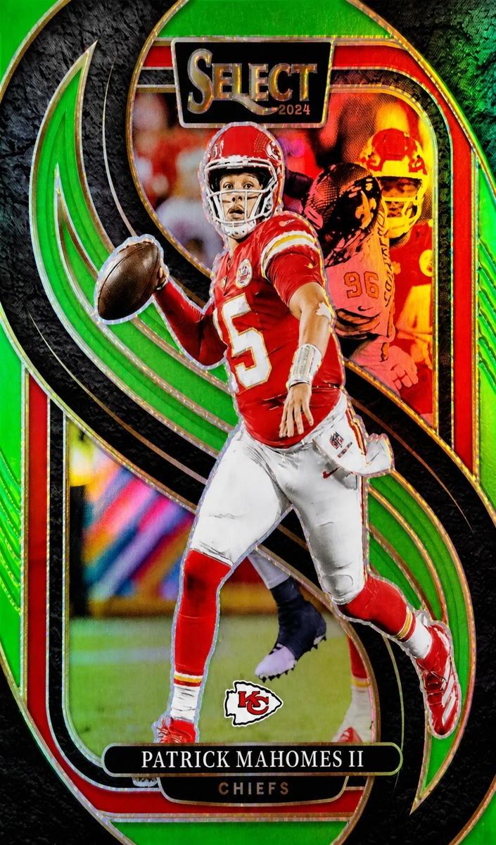 2024 Panini Select Football Neon Green Patrick Mahomes II #120 PSA 10