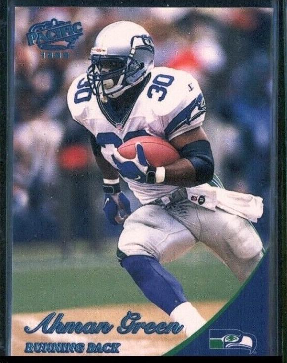 1999 Pacific Football Platinum Blue Ahman Green #368