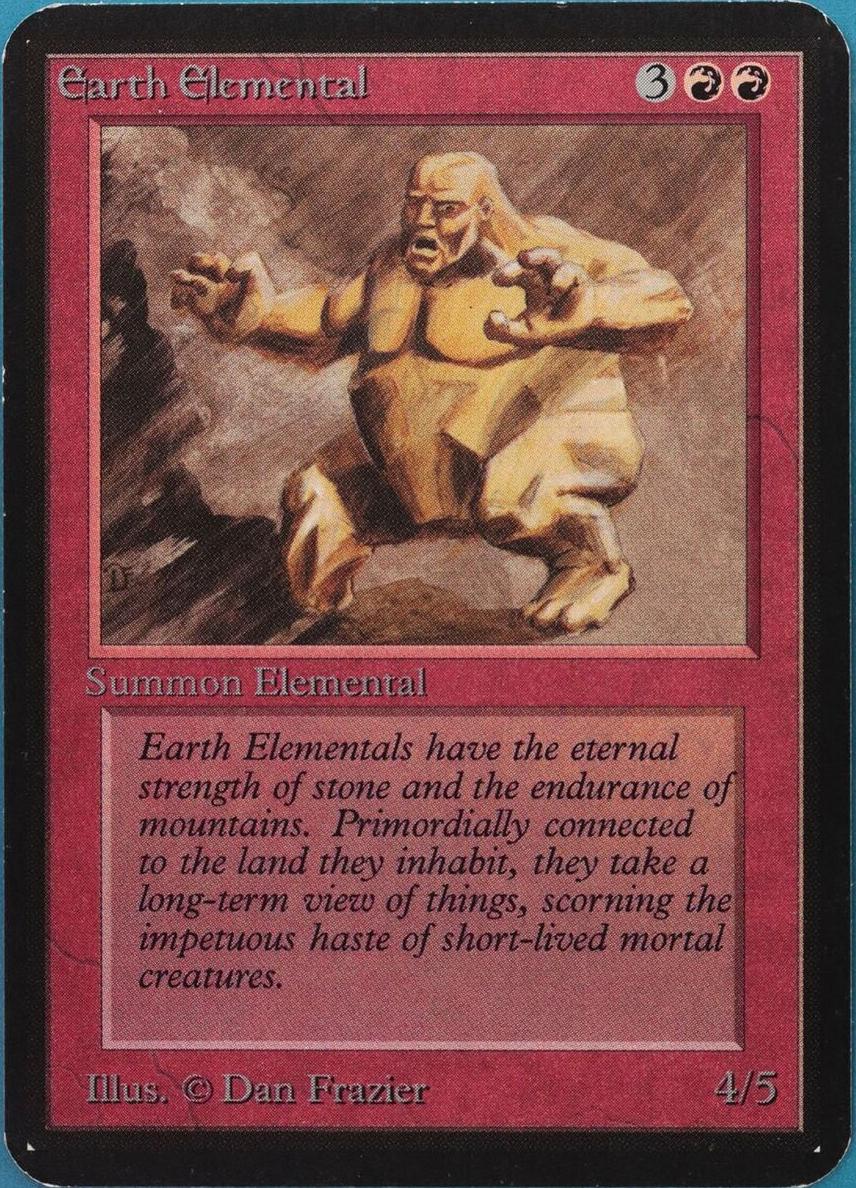 1993 Magic The Gathering Alpha Earth Elemental #NNO BGS 8.5