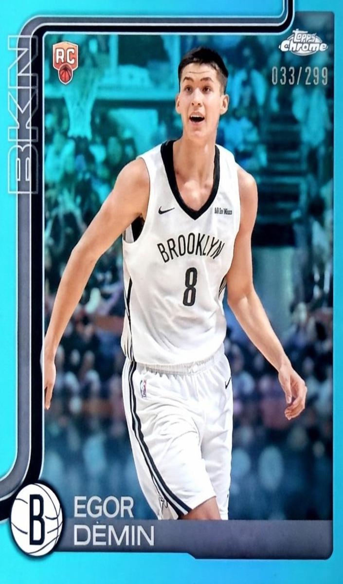 2025 Topps Chrome Basketball Teal Refractor Egor Demin #258