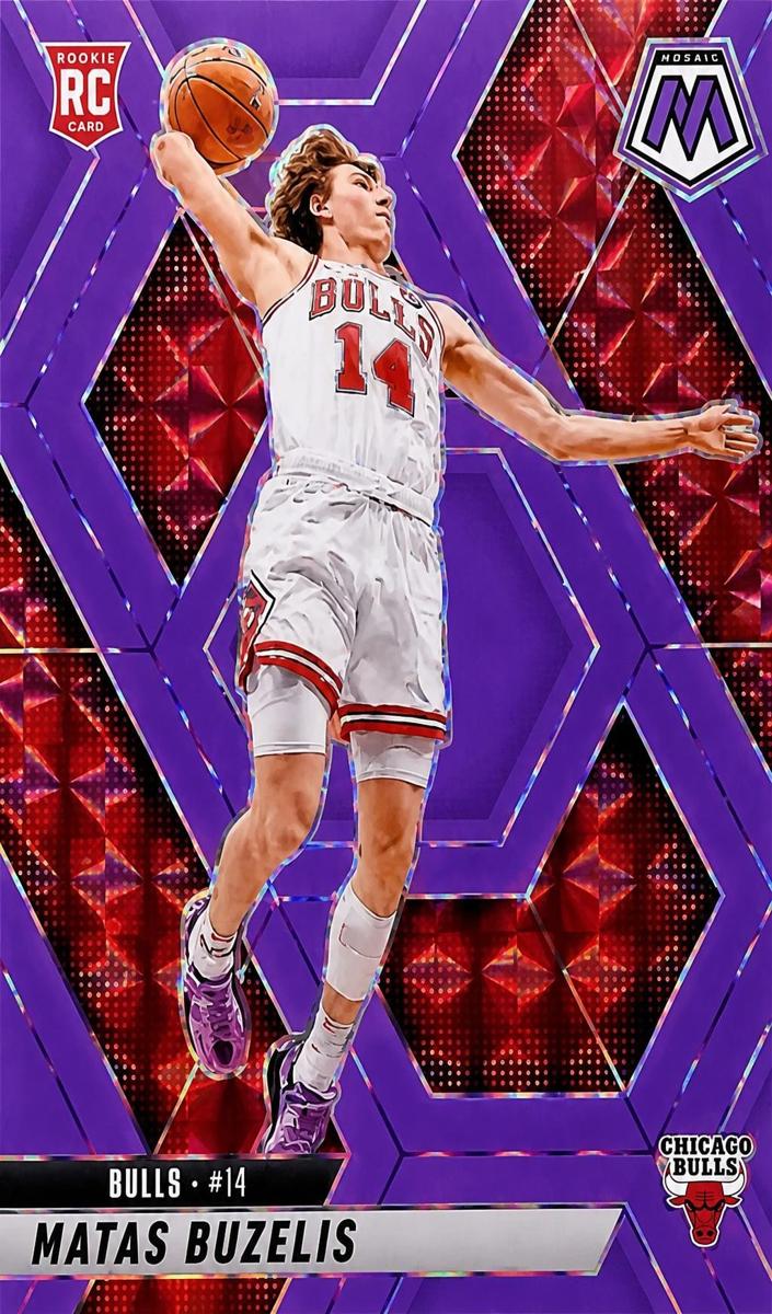 2024 Panini Mosaic Basketball Purple Fluorescent Matas Buzelis #223