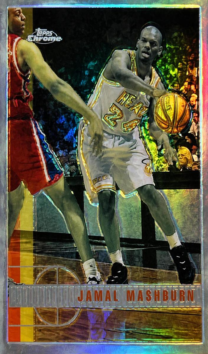 1997 Topps Chrome Basketball Refractor Jamal Mashburn #14 PSA 8
