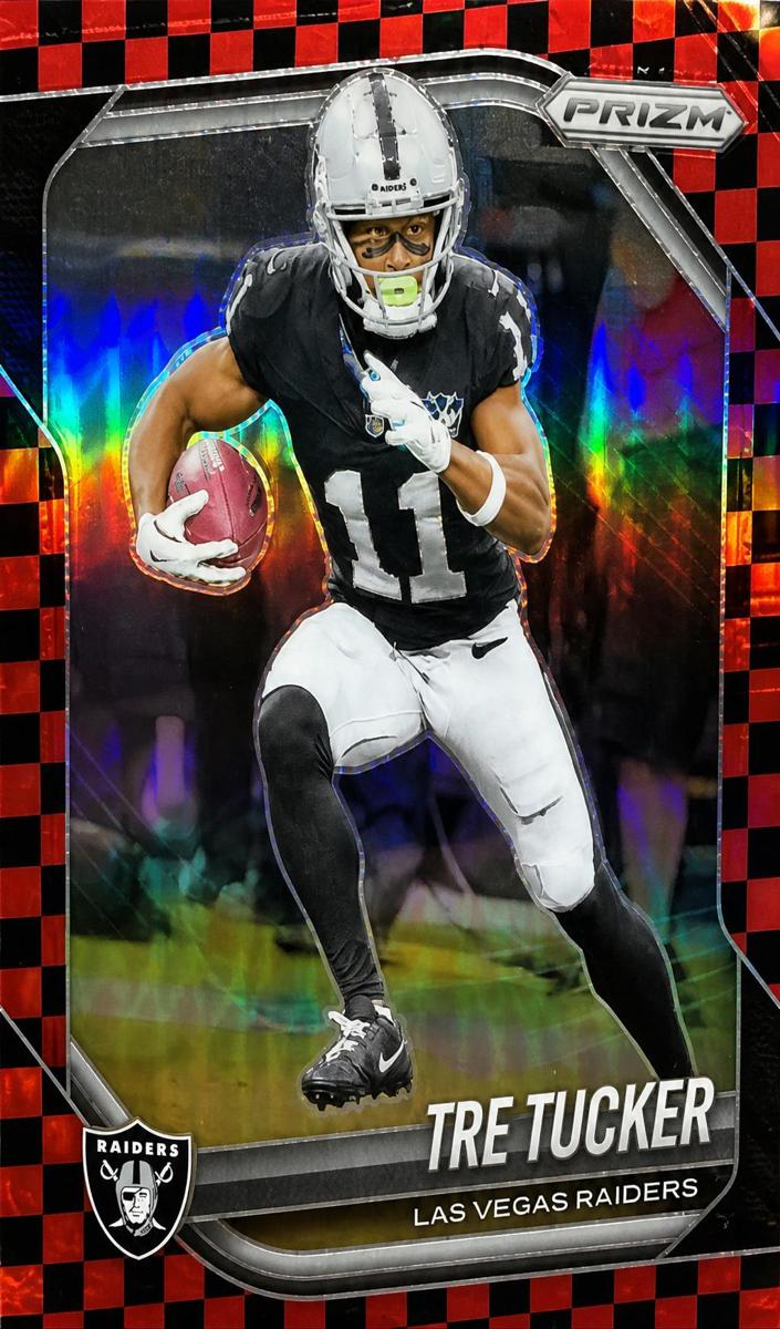 2025 Panini Prizm Football Black and Red Checker Tre Tucker #162