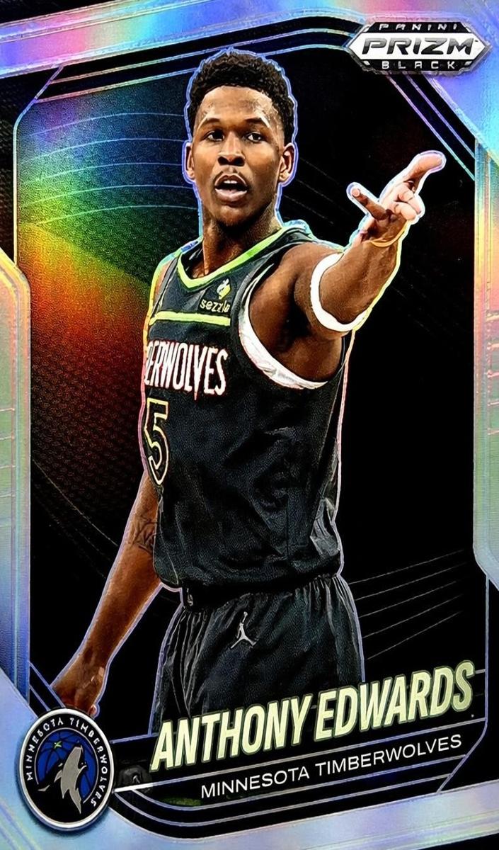 2024 Panini Prizm Black Basketball Silver Anthony Edwards #17 PSA 10