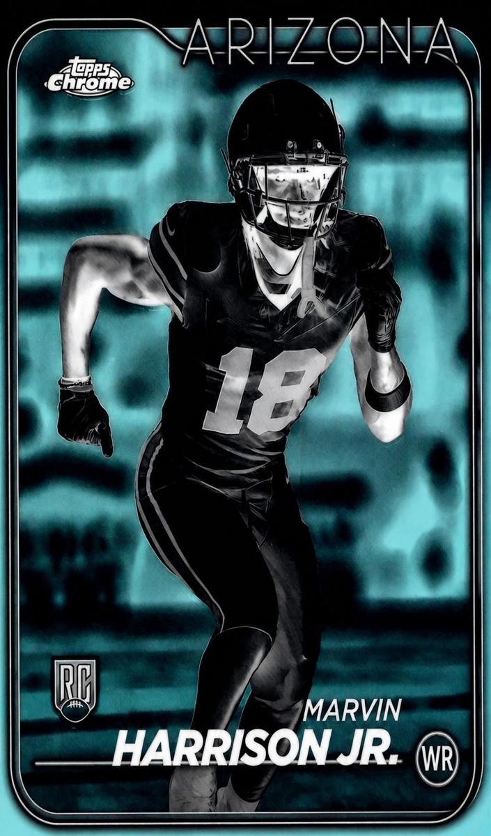 2024 Topps Chrome Football Negative Refractor Marvin Harrison Jr. #204 PSA 8