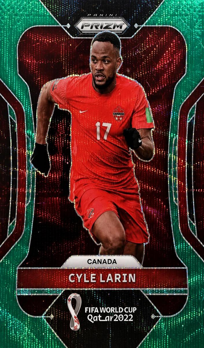 2022 Panini Prizm FIFA World Cup Qatar Soccer Prizms Green Wave Cyle Larin #47