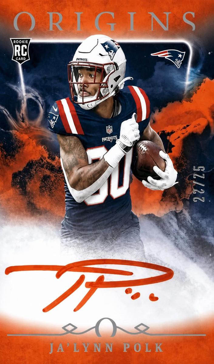 2024 Panini Origins Football Orange Ja'Lynn Polk #RAU-JPO