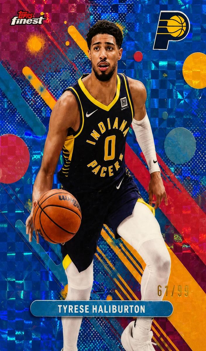 2025 Topps Finest Basketball Blue X-Fractor Tyrese Haliburton #40