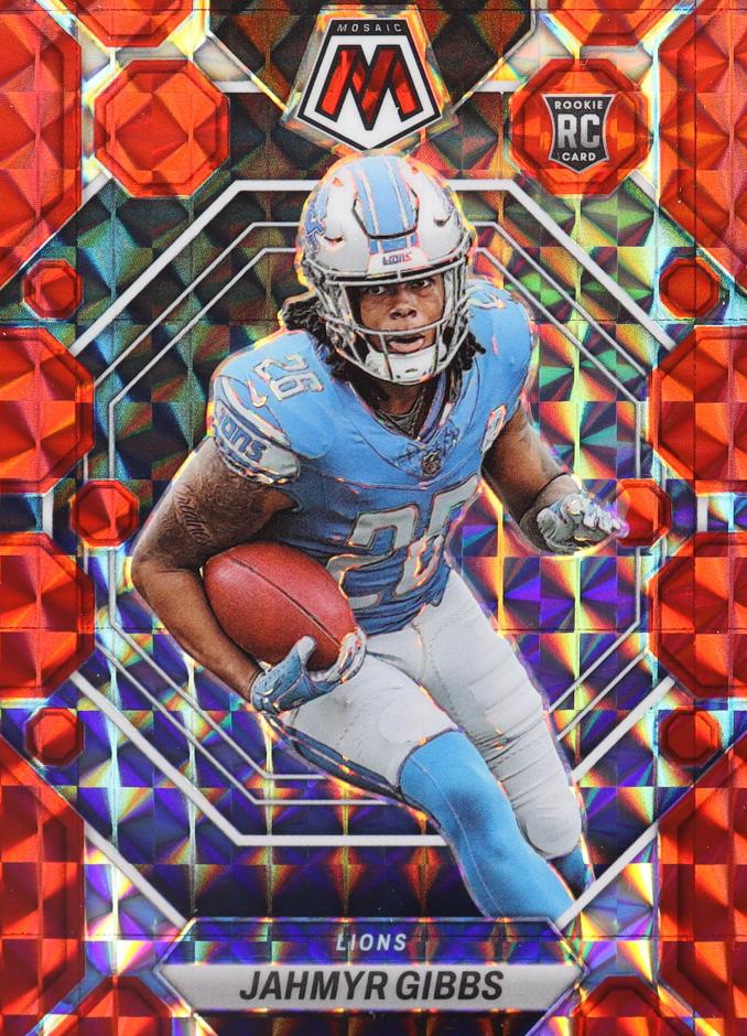 2023 Panini Mosaic Football Red Jahmyr Gibbs #324 PSA 10