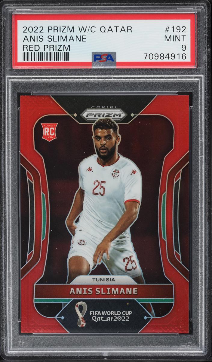 2022 Panini Prizm FIFA World Cup Qatar Soccer Red Anis Slimane #192 PSA 9