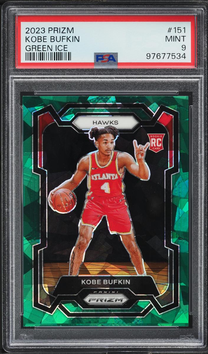 2023 Panini Prizm Basketball Green Ice Kobe Bufkin #151 PSA 9