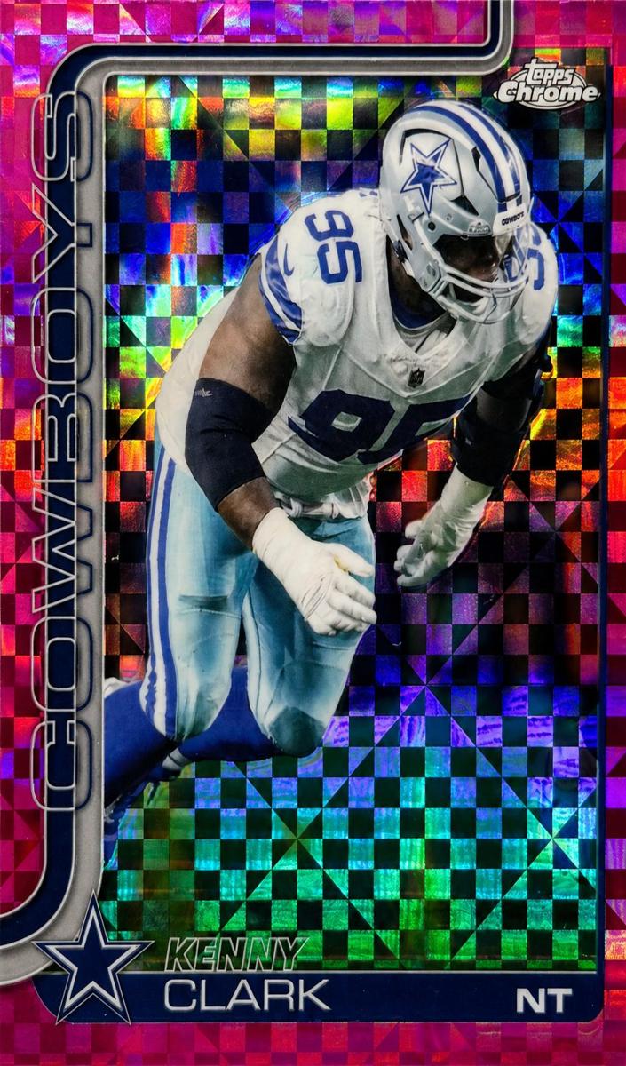 2025 Topps Chrome Football Hot Pink X-Fractor Kenny Clark #73