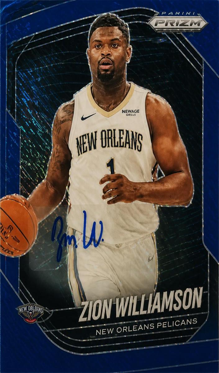 2024 Panini Prizm Black Basketball Blue Shimmer FOTL Zion Williamson #136