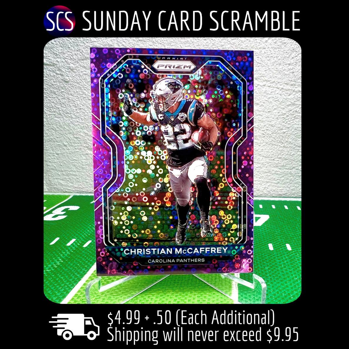 2020 Panini Prizm Football No Huddle Purple Prizm Christian McCaffrey #237 PSA 9