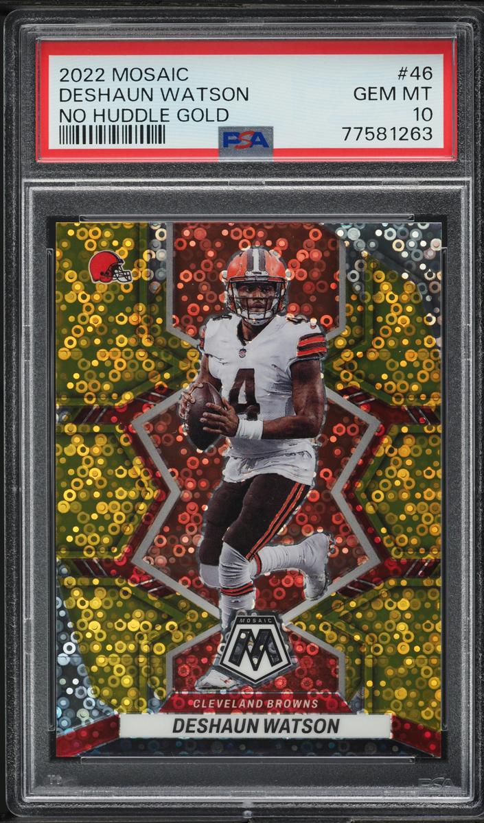 2022 Panini Mosaic Football No Huddle Gold Deshaun Watson #46 PSA 9