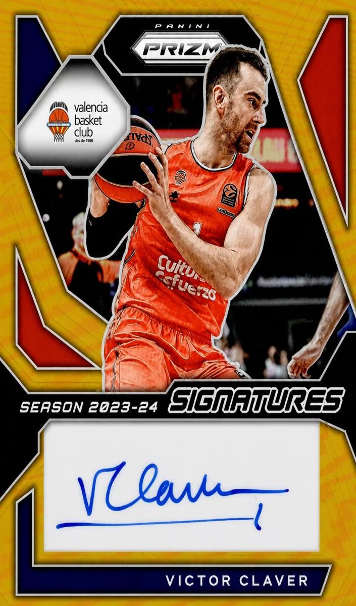 2023 Panini Prizm Turkish Airlines EuroLeague Basketball Gold Victor Claver #SI-CLR