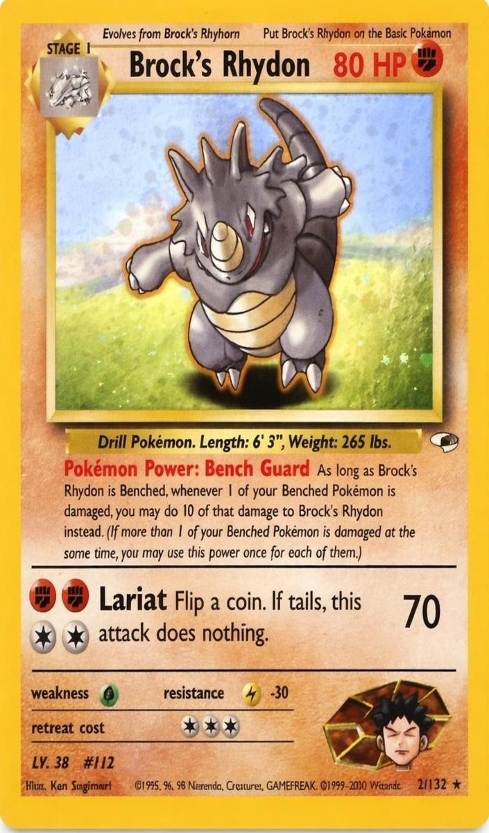 2000 Pokemon Gym Heroes Brock's Rhydon #2 PSA 10