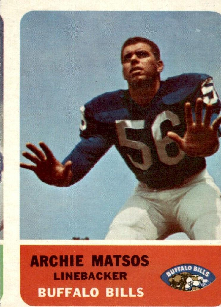 1962 Fleer Football Archie Matsos #20 PSA 8