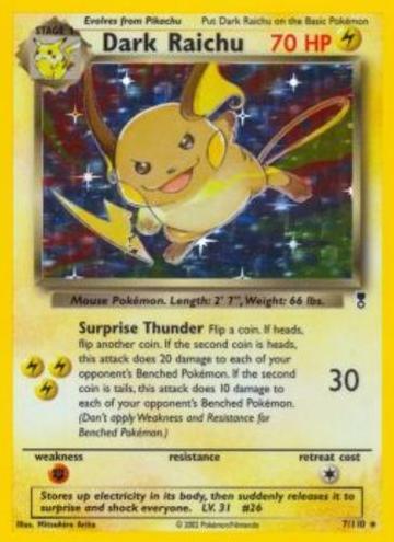 2002 Pokemon Legendary Collection Dark Raichu #7 PSA 8.5