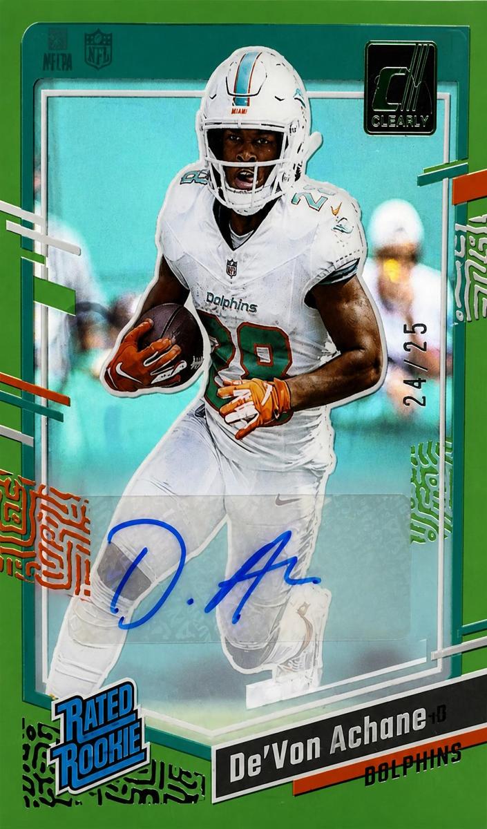 2023 Panini Clearly Donruss Football Green De'Von Achane #59