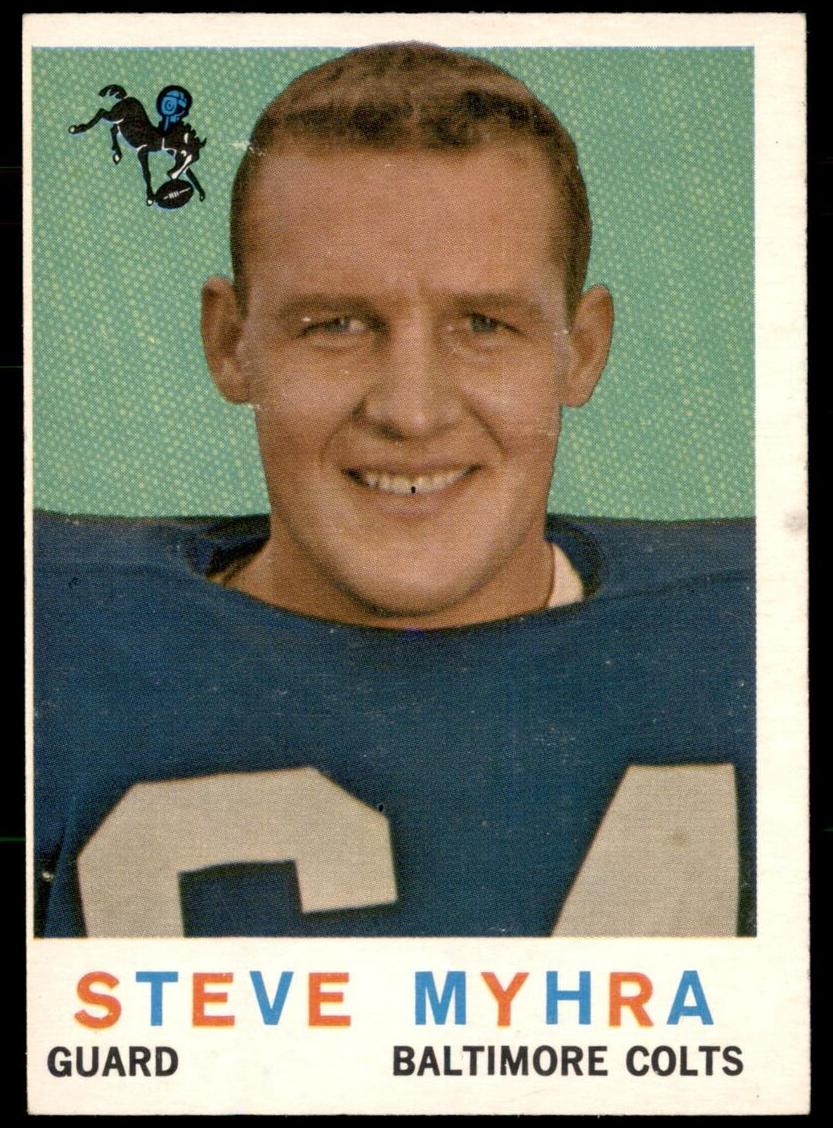 1959 Topps Football Steve Myhra #43