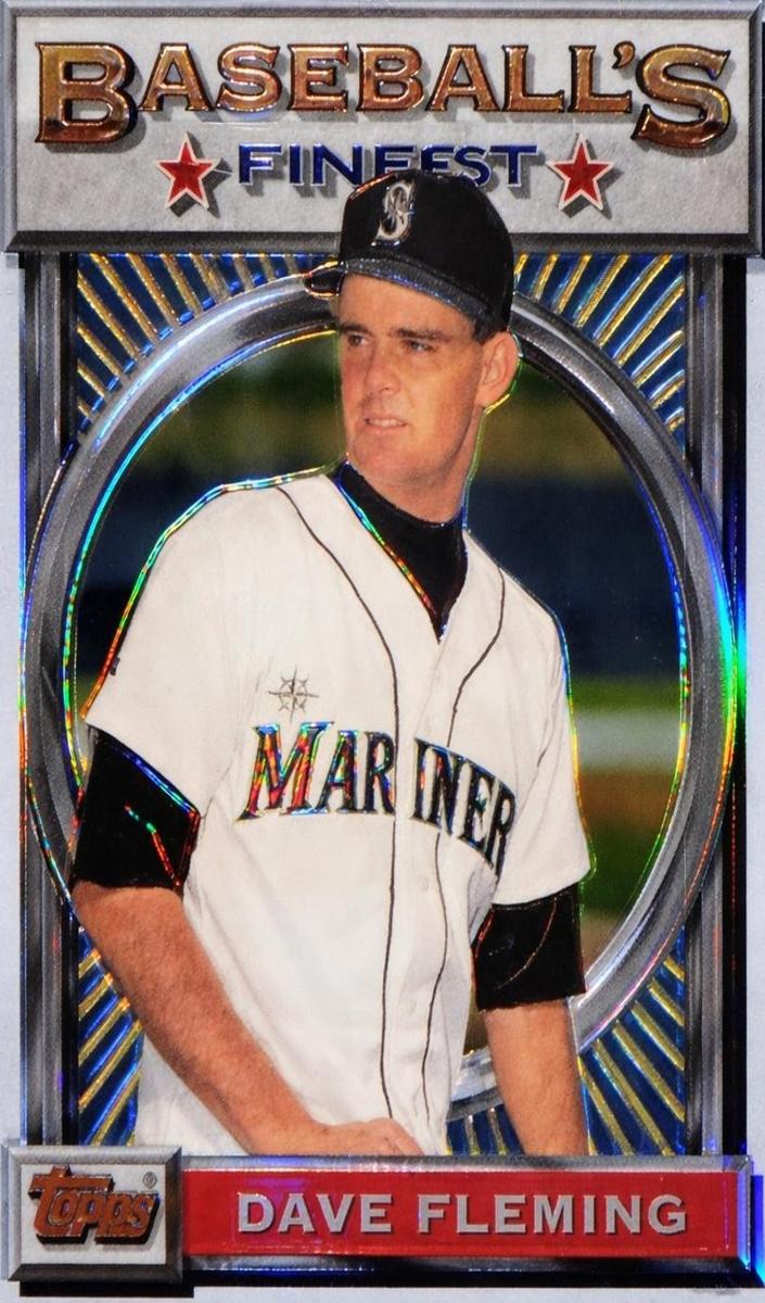 1993 Topps Finest Baseball Refractor Dave Fleming #196