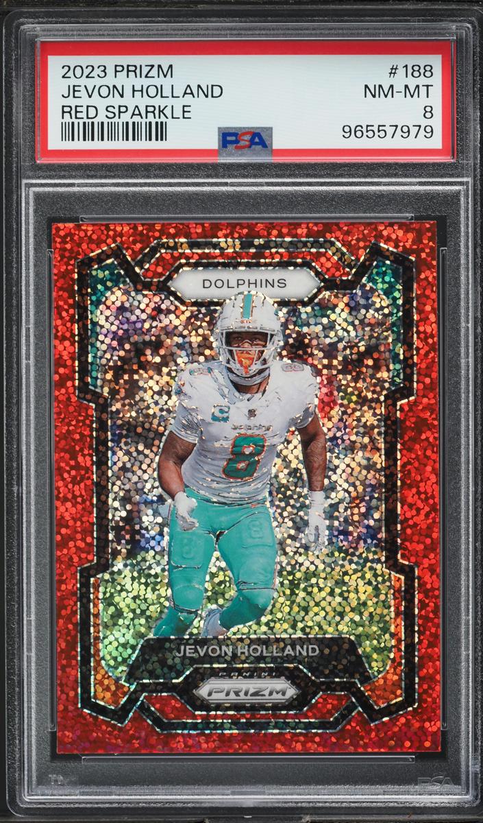2023 Panini Prizm Football Red Sparkle Jevon Holland #188 PSA 7.5