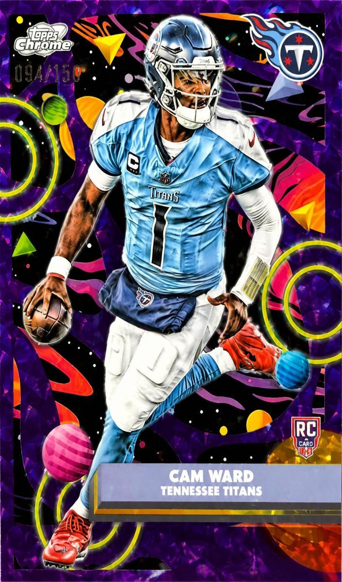 2025 Topps Cosmic Chrome Football Purple Nebula Refractor Cam Ward #195