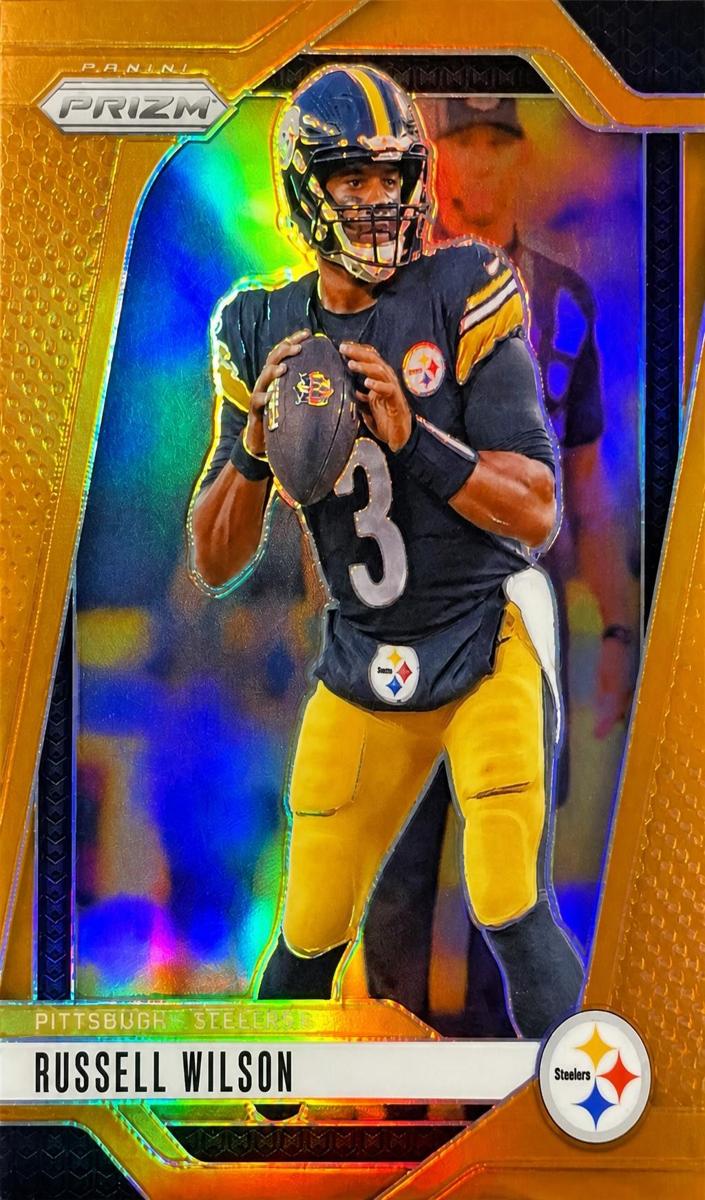 2024 Panini Prizm Football Orange Russell Wilson #240 PSA 8